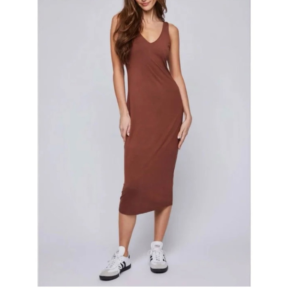 Anthropologie  DAILY PRACTICE Chocolate Brown Midi Dress